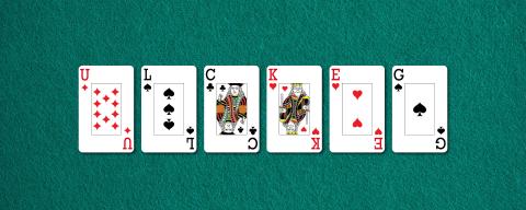 Spielkarten Buchstaben Glück